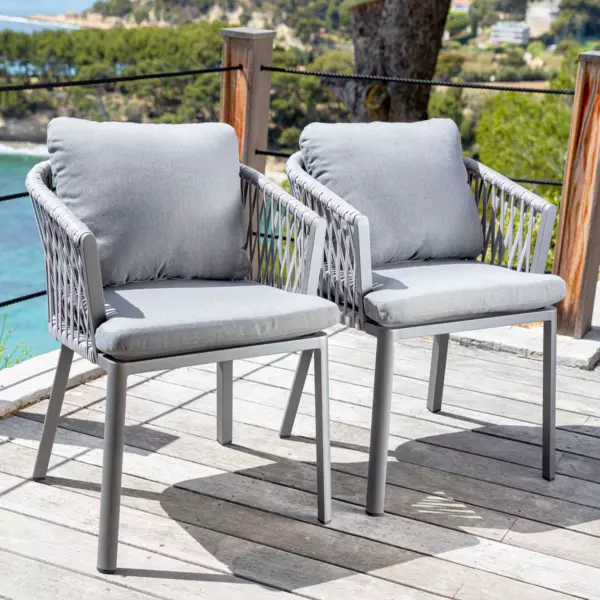 Set di 2 poltrone da giardino Amalfi Grigio antracite