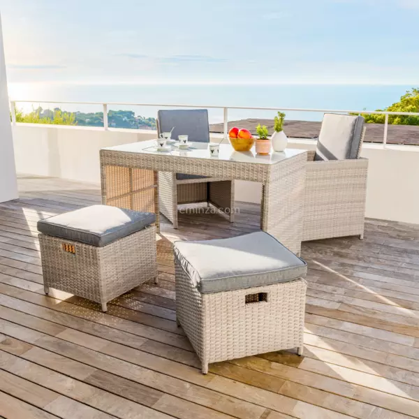 Conjunto de jard�n Menorca Gris - 4 plazas