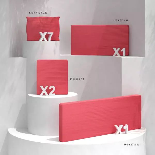 Coussins de remplacement pour salon de jardin Calvi 7 places Rouge