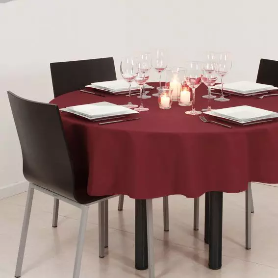 Runde Tischdecke (D180 cm) mit Fleckschutz Lina Rot