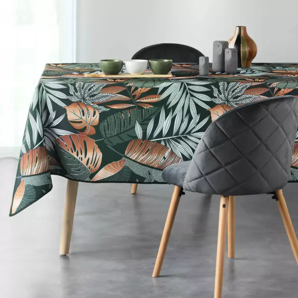 Mantel rectangular antimancha (L240 cm) Alianor Verde kaki