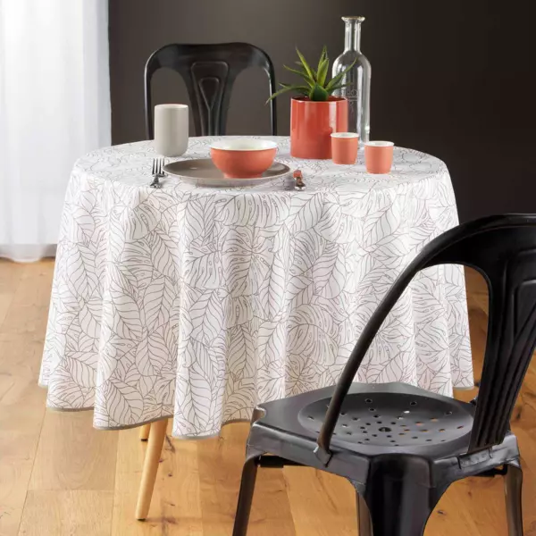 Tovaglia rotonda antimacchia (D180 cm) Solea Bianco