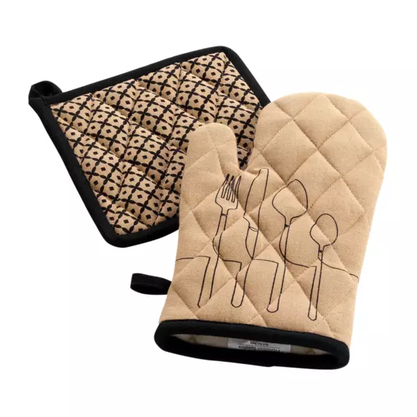 Guanto e presina cotone riciclato Cuisiline Beige