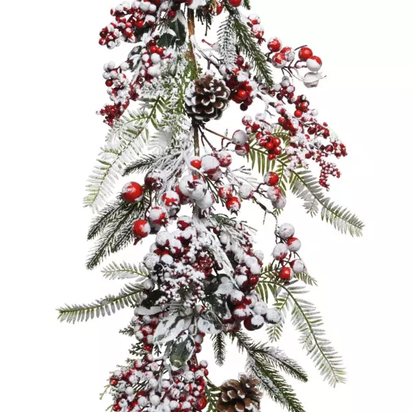 Ghirlanda decorata Bacche brinate Rosso