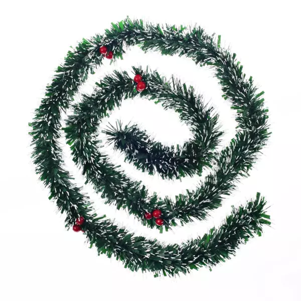 Guirlande de sapin (200 cm) Santa baie Vert enneigé