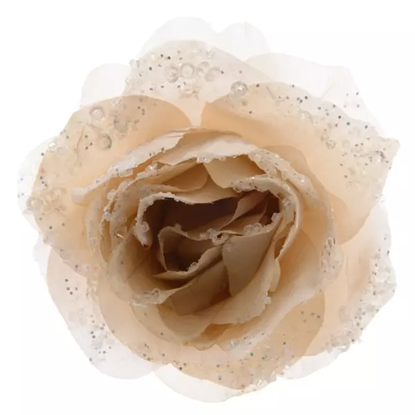 Fiore decorativo con pinza Rosace Perla