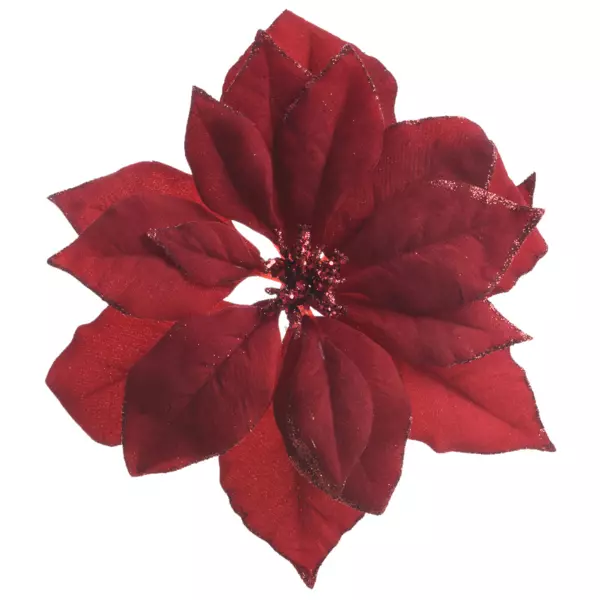 Fiore di Natale di tessuto a clips Rosso