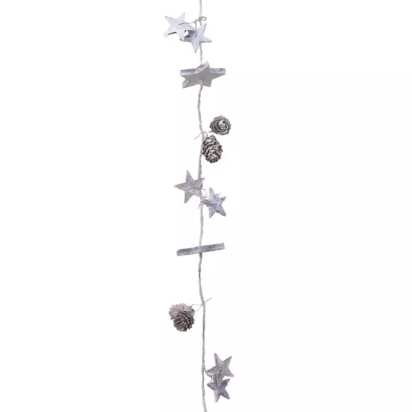 Guirlande pomme de pin et �toile (100 cm) Glac�e