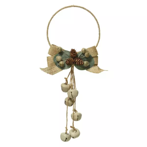 Couronne de No�l � clochette (D11 cm) Pampille Beige