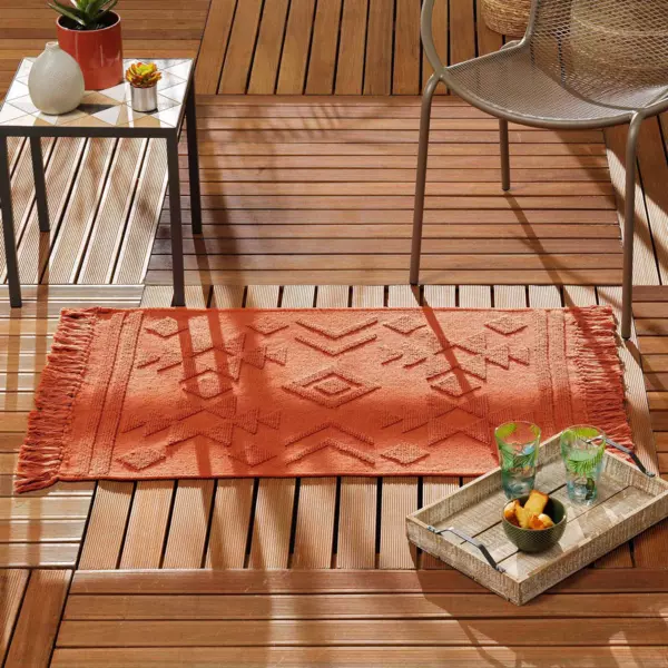 Alfombra en algod�n (90 cm) Cilaos Terracotta