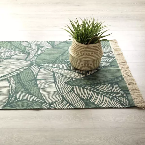 Bomuldst�ppe til stuen (120 x 170 cm) Jungle Gr�n