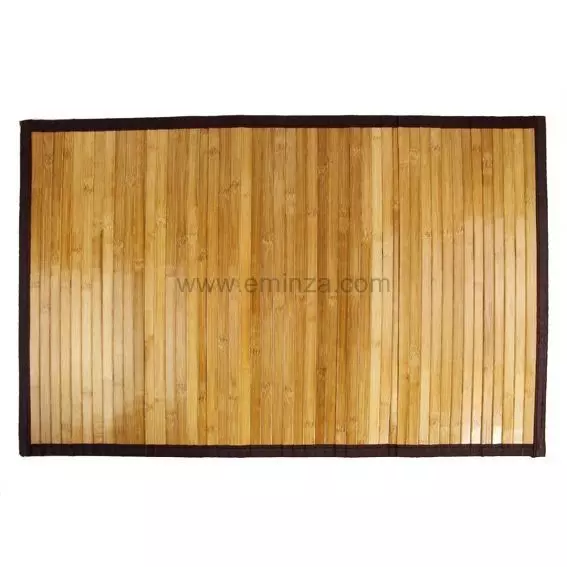 Tapis de bain lattes fonc�es (50 x 80 cm) Bois & Bambou Marron