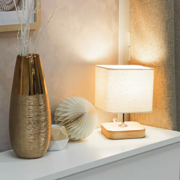 Lampada da tavolo legno (H21 cm) Toxey Avorio