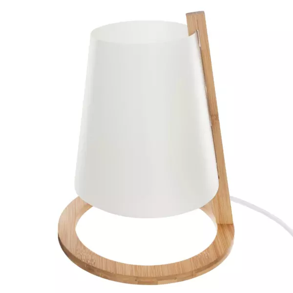 Lampada da appoggio legno (H26 cm) Roni Bianco