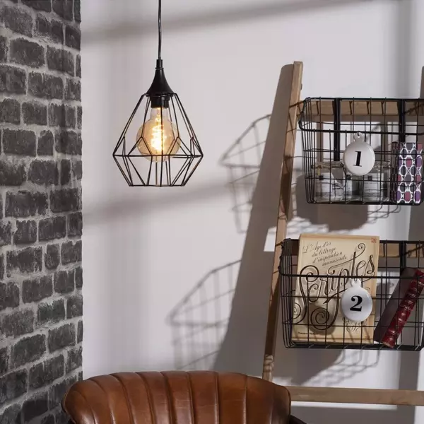 Lampadario a sospensione (D19 cm) Diamante Nero