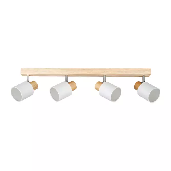 Binario 4 faretti paralume (L67 cm) Tissu Bianco