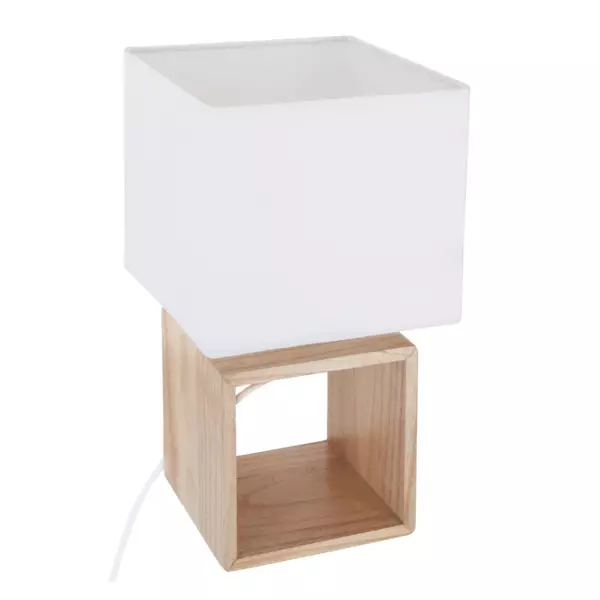 Lampada da tavolo legno (H32 cm) Kara Bianco