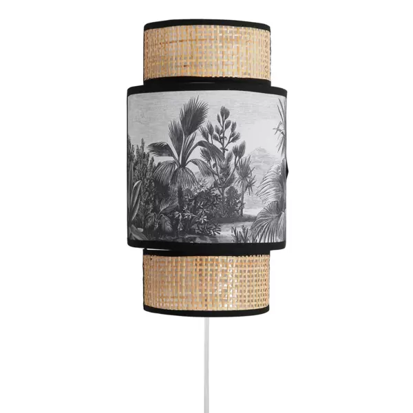 V�glampe i tropisk flet (H33 cm) Skygge Sort