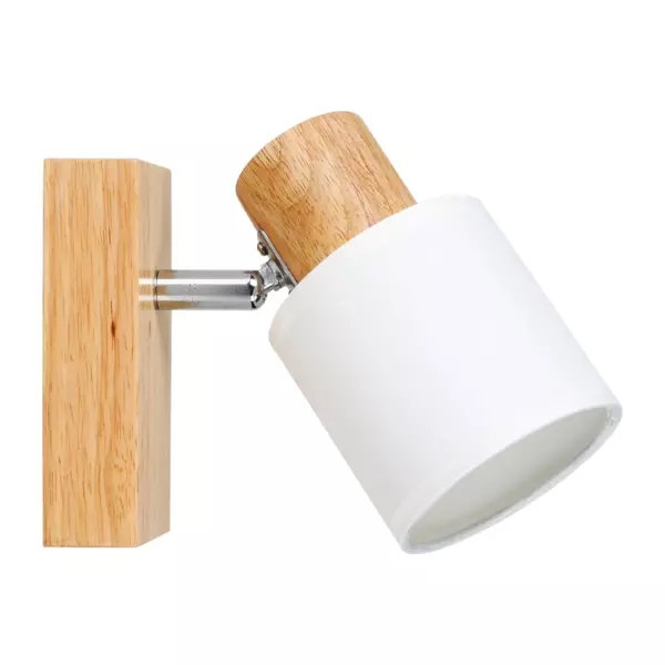 Applique murale bois (H14,5 cm) Tissu Blanche