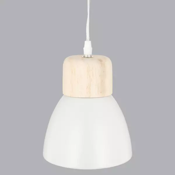 Suspension bois et m�tal (D15 cm) Break Blanche