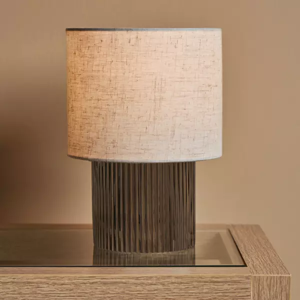 Lampada da tavolo in vetro (H22 cm) Delia Nero