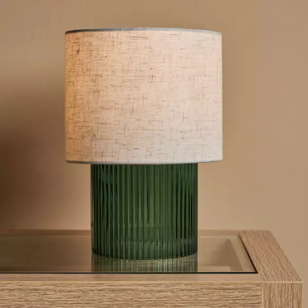 Lampe � poser en verre r�tro (H22 cm) Teca Verte