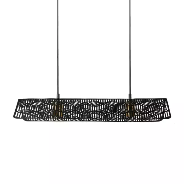 Suspension lumineuse m�tal double (L69 cm) Kome Noir
