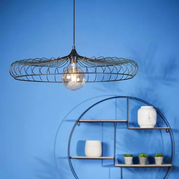 Suspension lumineuse m�tal (D65,5 cm) Lisa Noir