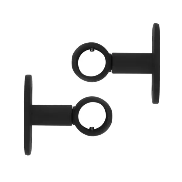 Set van 2 enkele steunen (L50-D20) Zwart mat