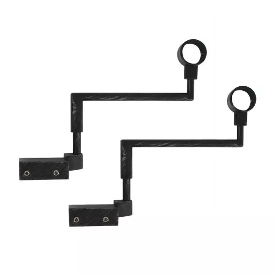 2er Set Stangenhalter Fix'vit (L180 - D20 mm) Schwarz