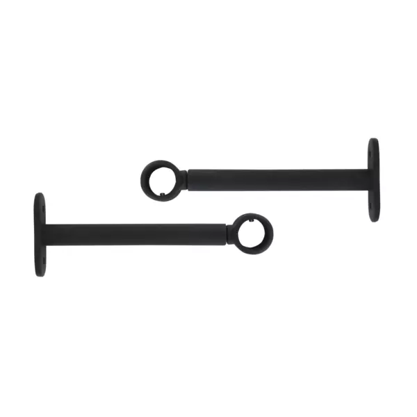 Lote de 2 soportes simples  (L150 / D20 mm) Negro Mate