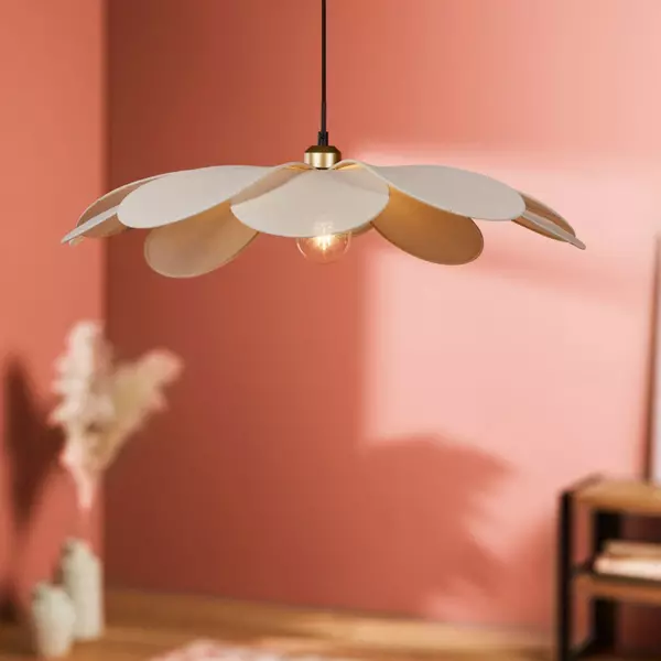 Suspension lumineuse p�tal Lin (D60 cm) Horizonte Beige