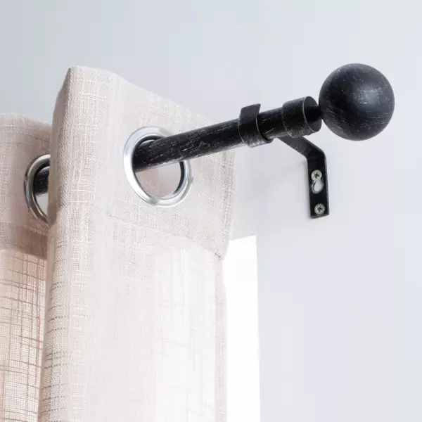 Kit de barra extensible doble barras (L120 - L210 cm / D19 mm) Basic Negro y plata