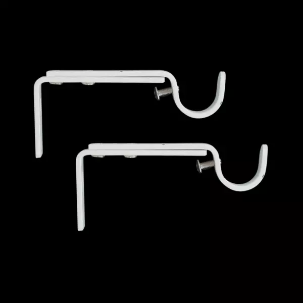 Lote de 2 soportes para dos barras extensibles (L110 - L150 / D20 mm) Blanco Mate