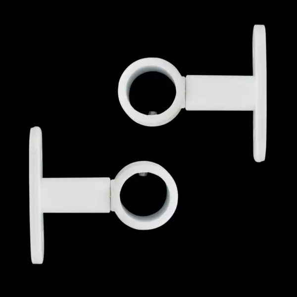 Set van 2 enkele steunen (L50-D20) Wit mat