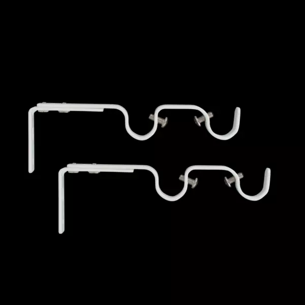 Lote de 2 soportes para barra doble (L165 - L190 / D20 mm) Blanco Mate