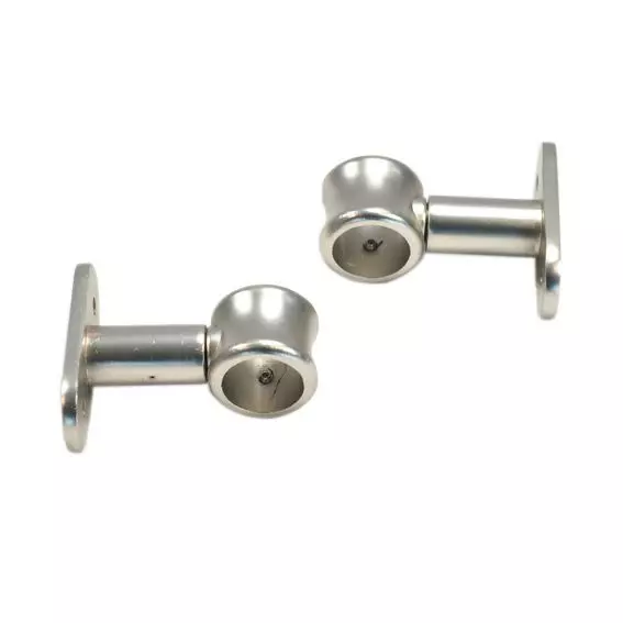 S�t med 2 faste gardinstangsholdere (L50 / D20 mm) Jim Mat S�lv