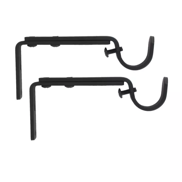 Lot de 2 supports tringles extensibles (L110 - L150 / D20 mm) Jim goutti�re Noir mat