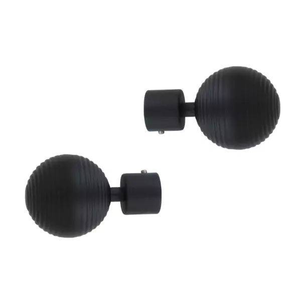 Lot de 2 embouts tringle (D20 mm) Jim Globe Noir