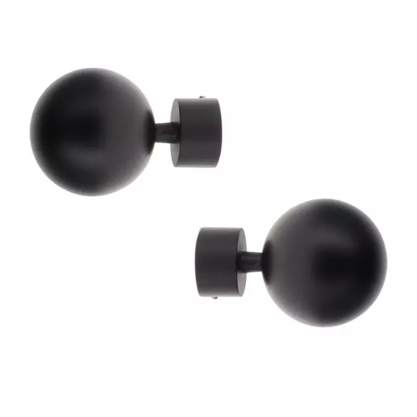 Set di 2 terminali per tenda (D28 mm) Gaia Nero opaco