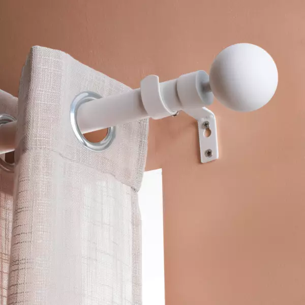 Set completo bastone tenda regolabile (L120 - L210 cm / �28 mm) Ga�a Bianco