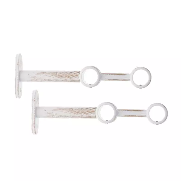 Lot de 2 supports tringles doubles extensibles (L150 / D20) Jim Blanc et or