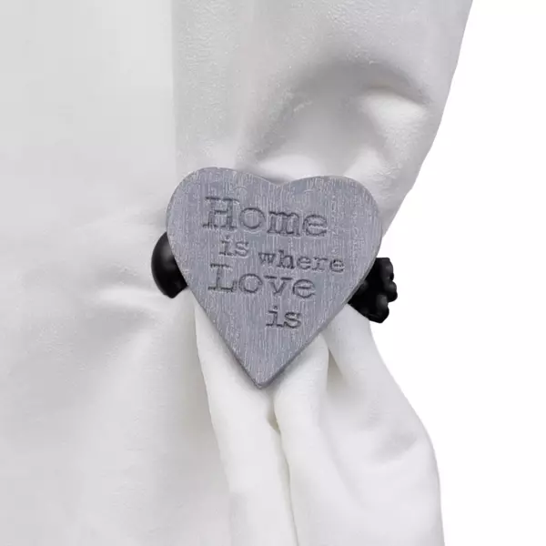 Lot de 2 pinces rideau Amore Gris blanc