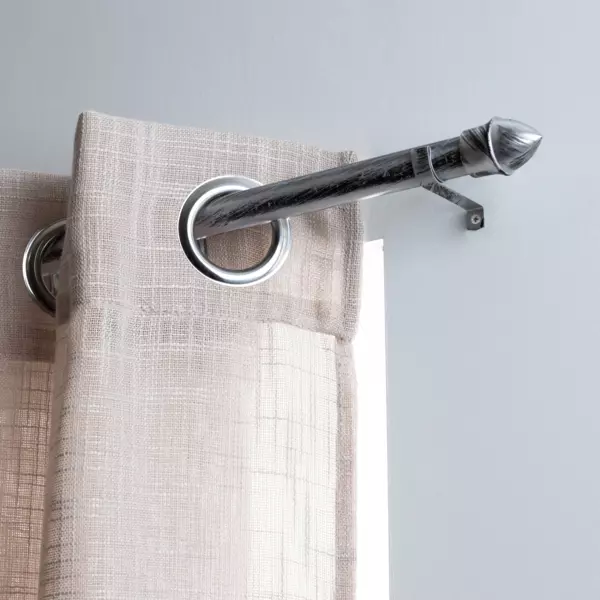 Kit uitschuifbare gordijnroede (85 � 135 cm) Bistrot Zilver en Zwart