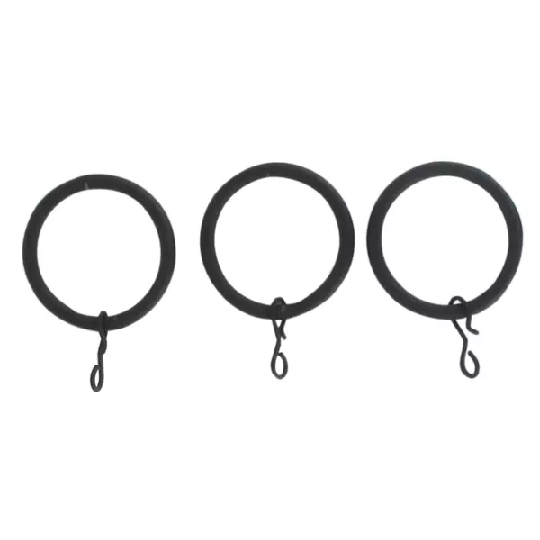 Lot de 8 anneaux tringle rideau (D20 mm) Jim Noir mat