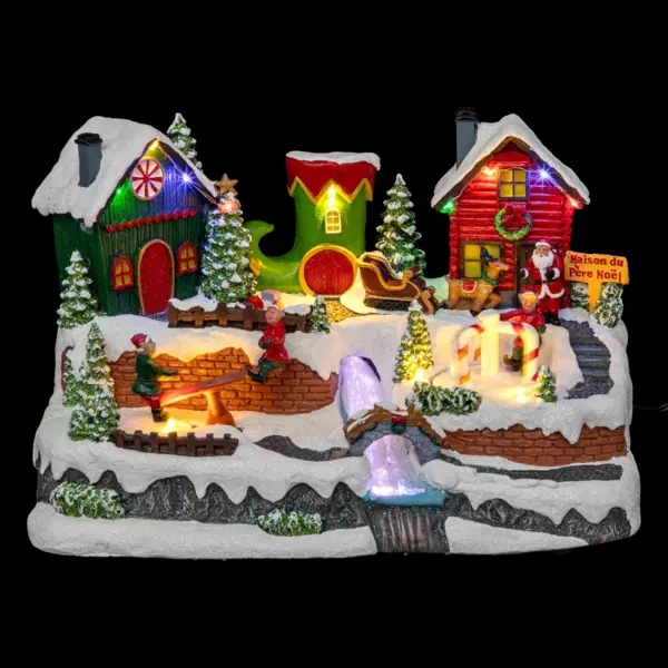 Pueblo de Navidad luminoso Pueblo des Lutins