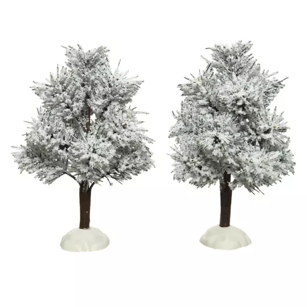 Lot de 2 sapins enneig�s (H14 cm) pour am�nager un village