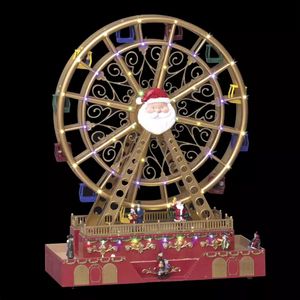 Animiertes Riesenrad mit Beleuchtung & Musik Weihnachtsmann