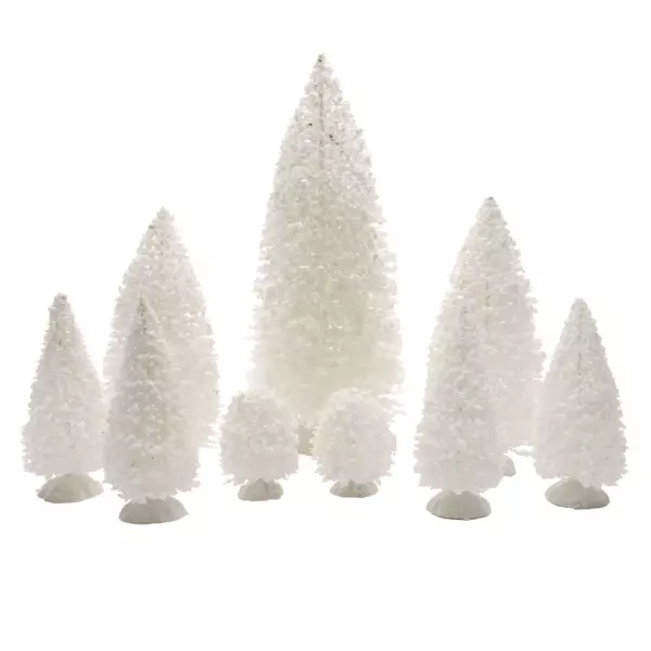 Set di 9 alberi Bianco per la creazione di un villaggio