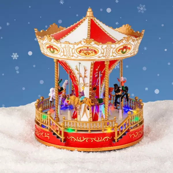 Carrousel lumineux et musical � piles D'antan